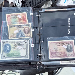 Banco de España Vintage Banknotes Set – 10 (1935), 25 (1928), 50 (1928), 100 (1925) Pesetas