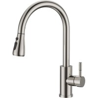 36523 FORIOUS Brushed Swivel High Arc Pull-Out Kitchen Sink Mixer Tap