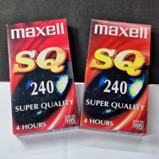 Lot of 2 Maxell SQ 240 Super Quality Blank VHS Video Cassettes – 4 Hours E-240 PAL/SECAM Lot of 2 Maxell SQ 240 Super Quality Blank VHS Video Cassettes – 4 Hours E-240 PAL/SECAM