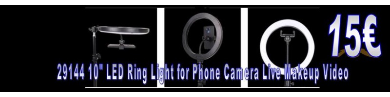 29144 10" LED Ring Light for Phone Camera Live Makeup Video