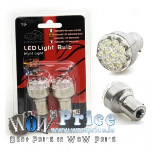 4633 2x Bright White Car 12 LED Brake Stop Tail Light Lamp Bulb