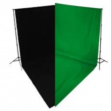 44334-3 Cotton 2 x 3m Stand + 3 x 6m Cotton Muslin Black, Green, Background