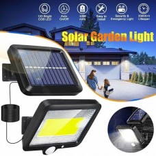 37644 100 LED Solar Powered PIR Motion Sensor Wall Flood Light Security Outdoor Garden