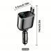 25741 5-in-1 Car Charger Adapter, Dual USB+PD Fast Charging, Extendable Cable, Voltage Display, Universal Compatibility, Female to Male Connector