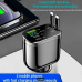 25741 5-in-1 Car Charger Adapter, Dual USB+PD Fast Charging, Extendable Cable, Voltage Display, Universal Compatibility, Female to Male Connector