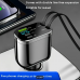25741 5-in-1 Car Charger Adapter, Dual USB+PD Fast Charging, Extendable Cable, Voltage Display, Universal Compatibility, Female to Male Connector