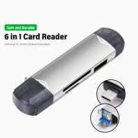 6-in-1 SD Card Reader – TF to USB / USB-C Memory Card Adapter for Android, Camera & PC - 32534