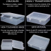 61pcs Transparent Plastic Storage Organizer Set – Large Box with 30 Small Boxes & Label Stickers - 0576