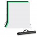 44334 Cotton 2 x 3m Stand + 3 x 6m Cotton Muslin Black, White, Green Background