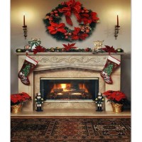 150 x 200 cm photographic background Christmas Fireplace