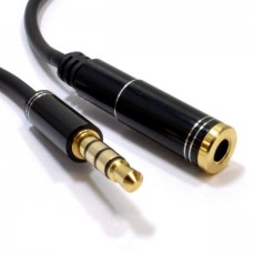 4733 2m PRO 4 Pole TRRS METAL 3.5mm Jack Headphone / Headset Extension Cable