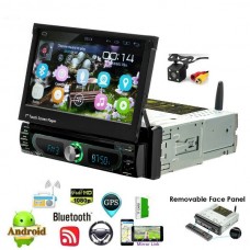 2581 7" Single DIN Car MP5 DVD Player Radio Stereo  GPS Sat Nav EU Map + Camera