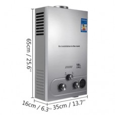 2501100 VEVOR 18L LPG Water Heater Propane Gas Tankless Instant Boiler With Shower