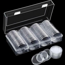 0545 60 Pieces 40mm Coin Capsules Case Holder Storage