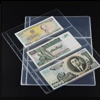 0565 10Pcs Note Banknotes Currency 3-Pocket Holder Page