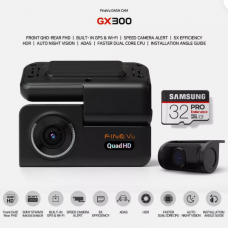 FineVu GX300 2-Channel Dash Cam | 2K QHD Front & FHD Rear | GPS & Wi-Fi Built-In | 32GB SD Included - 25222 FineVu GX300 2-Channel Dash Cam | 2K QHD Front & FHD Rear | GPS & Wi-Fi Built-In | 32GB SD Included - 25222