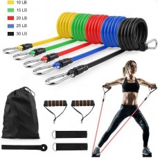 37844 11Pcs Resistance Bands Set Pull Rope Gym Home Fitness Workout Crossfit Yoga Tube