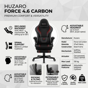 Huzaro Force 4.6 Carbon Gaming Chair with Footrest Huzaro Force 4.6 Carbon Gaming Chair with Footrest