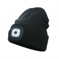 24851 Black Beanie Hat with LED Light