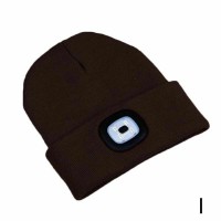 248533  Brown Beanie Hat with LED Light