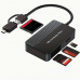 4411 High-Speed 4-in-1 SD Card Reader with Dual USB 3.0 & USB-C CF Compact Flash
