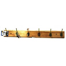 37712 Hangers Clothes Pine Wood Rack 6 Hooks