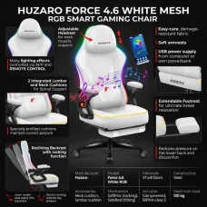 Huzaro Force 4.6 White Mesh RGB Smart Gaming Chair with Footrest – Bluetooth App & Remote Control Huzaro Force 4.6 White Mesh RGB Smart Gaming Chair with Footrest – Bluetooth App & Remote Control