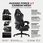 Huzaro Force 4.7 Carbon Mesh Gaming Chair Ergonomic Gaming Chair with Footrest