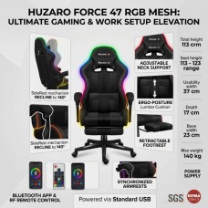 Huzaro Force 4.7 RGB Mesh Gaming Chair with Footrest – Black Huzaro Force 4.7 RGB Mesh Gaming Chair with Footrest – Black