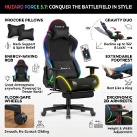 Huzaro Force 5.7 Black RGB Gaming Chair with Extendable Footrest Huzaro Force 5.7 Black RGB Gaming Chair with Extendable Footrest