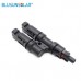 26413 IP67 2 to 1 T Branch PV Connector TUV approved FFM or MMF 100% PP0 2.5mm sq~6.0mm