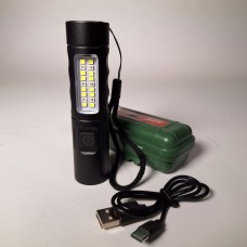 LED COB USB charging Battery Flashlight Lamp in Torch Mini Work light USB C-type