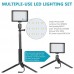 29423 Neewer 3 Packs 66pcs Tabletop LED Video Light with Mini Tripod Stand and Color Filters