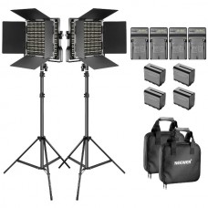 45221 Neewer 2x 660 Pieces (330 White+3300 Yellow)  LED Video Light and Stands, Battery