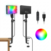 Neewer 2x Desk Mount RGB LED Light Kit with C-Clamp Stand - 61411