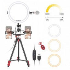 29444 Neewer 8-Inch Selfie LED Ring Light with Tripod Stand, 3 Phone Holders