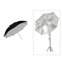 31344 84cm 33 inch  Silver & Black Umbrella 