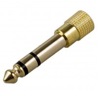 4711 1/4-6.3mm Male to 1/8-3.5mm HEADPHONE ADAPTER STEREO GOLD PLUG 