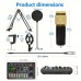 08712 Podcasting Equipment Kit With Stand Condenser Microphone Pro Audio Mixer For PC, Laptop, Smartphone, Gaming Recording, Streaming, Podcasting, Studio, Condenser, Microphone For Video