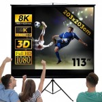 2820 Projector Canvas with Tripod Home Theater Roller Canvas 113" 203 x 203cm