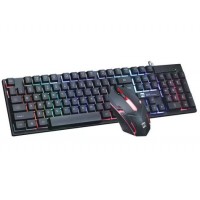3852 USB Wired Gaming Keyboard & Mouse Set with RGB Backlight