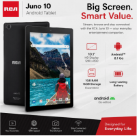 RCA Juno 10 Tablet 10.1" Android Tablet – 1GB RAM / 16GB Storage RCA Juno 10 Tablet 10.1" Android Tablet – 1GB RAM / 16GB Storage