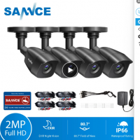 27412 SANNCE 4PCS 2.0MP 1080P TVI CCTV Surveillance Security Camera Indoor Outdoor IR Night Vision with BNC cable