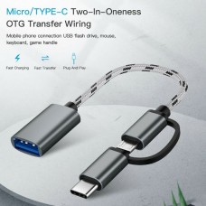 4753 USB C Adapter 2 in 1 Micro USB Cable to USB 3.0 Adapter OTG for Type-C