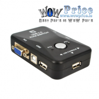 38228 USB 2.0 KVM Switcher 2 Port VGA SVGA Switch Box  Mouse Keyboard