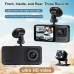 25322 Vavupo 3-Camera Dash Cam for Cars - 1080P Front & Rear Recording, 5.08cm IPS Screen, G-Sensor, Night Vision