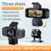 25321 Vavupo 3-Channel Dash Cam - High-Resolution Front & Rear Car Recorder with Seamless Loop