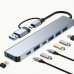 4412 Versatile USB Hub Adapter 8-in-1 High-Speed Expansion with SD/TF Card Reader