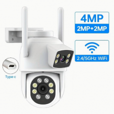 27334 WiFi Security Camera Outdoor Dual Lens 2.4 / 5ghz Wireless IP Camera For Home Security Monitoring