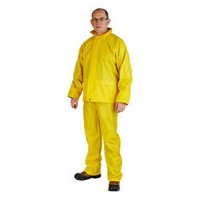 Yellow Waterproof Professional Work Rain Suit - Jacket + Over Trousers Medium Size